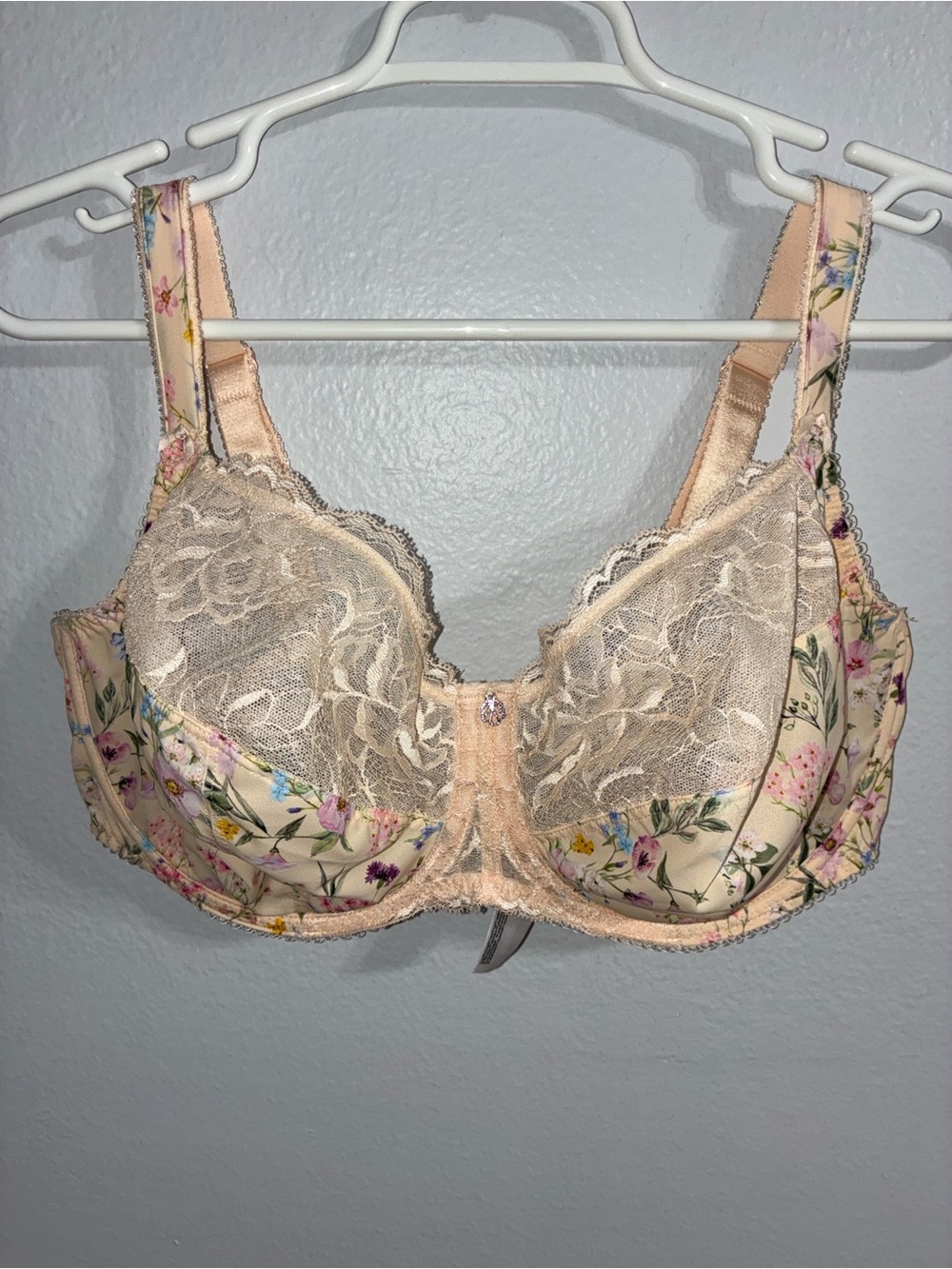 Fantasie Peach Floral Lace Underwire Bra